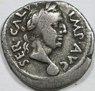 Roman Imperial Galba, 68-69. Denarius , October 68-15 January 69. SER GALBA IMP AVG Laureate 