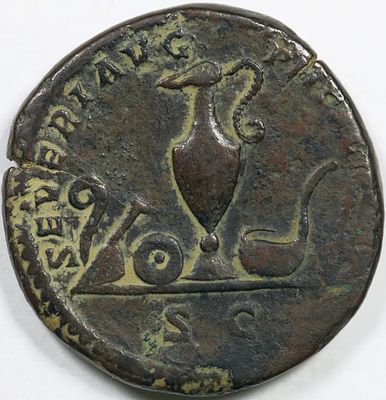 Roman Imperial Caracalla, as Caesar, &AElig; Sestertius. Rome, AD 196-197. [M AVR] ANTONINVS CAES 