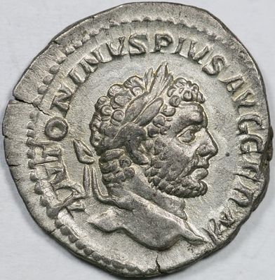 Roman Imperial Caracalla, 198-217. Denarius, Rome, 216. ANTONINVS PIVS AVG GERM Laureate head 
