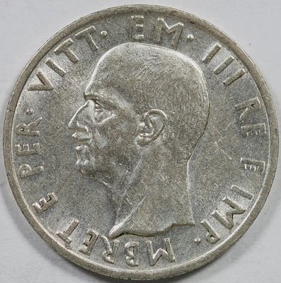 Alb&acirc;nia 5 Leke 1939 Prata Sob KM 33