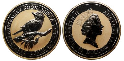 Austr&aacute;lia 30 D&oacute;lares 32oz 1 Kilo 1995 Prata 999% Proof KM 271