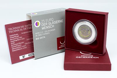 &Aacute;ustria 25 Euro 2020 Bimet&aacute;lica (centro de ni&oacute;bio em prata) KM 3319