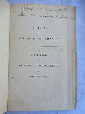 Portugal History of Work Description of Coins, Medals and Other Art Objects Augusto Carlos 