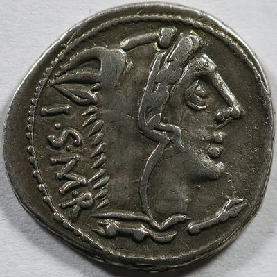 Roman Republic L. Thorius Balbus. 105 BC. AR Denarius , 3.99 g. Rome mint. Head of Juno Sospita 