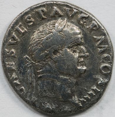 Roman Imperial Vespasian AR Denarius 3,28g Antioch, AD 72-73. IMP CAES [VESP] AVG P M COS IIII 