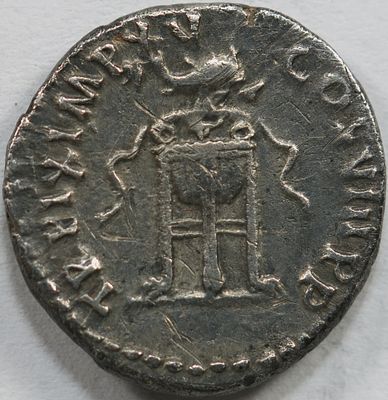 Roman Imperial Titus. AD 79-81. AR Denarius , 3.21 g. Rome mint. Struck 1 January-30 June AD 