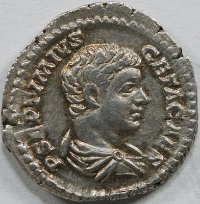 Roman Imperial Geta, as Caesar, AR Denarius. 3,45g Rome, AD 205. P SEPTIMIVS GETA CAES 