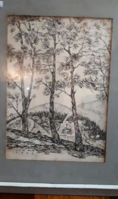 דוד שושני - רישום ישן חתום 1965 24x34 ס"מ