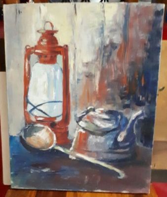 אמן לא מזוהה - ציור ישן שמן על בד 40x50 ס"מ