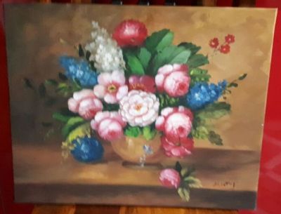 אמן לא מזוהה - ציור ישן ומרשים שמן על בד 40x50 ס"מ