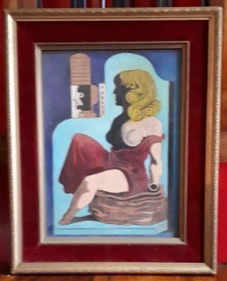 אמן לא מזוהה - ציור ישן ויפה מאד שמן על לוח ציירים 16x22 ס"מ