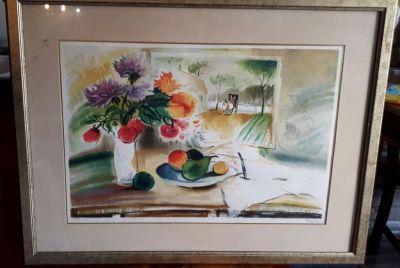 אמן לא מזוהה - ליטוגרפיה חתומה בעפרון 48x69 ס"מ