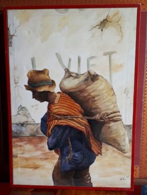 אמן לא מזוהה - ציור ישן ואיכותי מאד שמן על בד 44x64 ס"מ