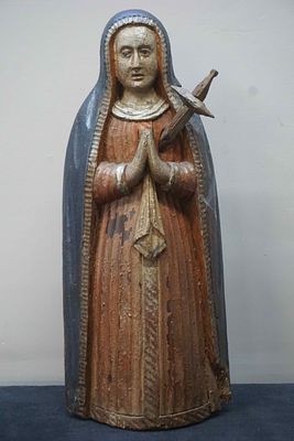 Polychrome sculpture in pine, Virgin Mary, Mater doloroza, France, 17th H56