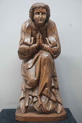Kneeling angel in oak, Flanders 17/18th H88