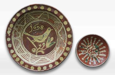 Lot (2) dishes in Werra pottery, Netherlands 17th &oslash;36/18