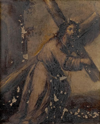 ESCUELA ESPAÑOLA S. XVII - Medidas: 17 x 14 cm Tipo de objeto: Pintura antigua y S. XIX