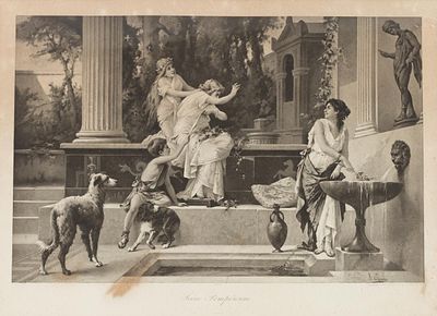 ESCUELA FRANCESA, S. XIX - Sc&eacute;ne Pomp&eacute;&iuml;enne. Pintado por Luigi Crosio y 