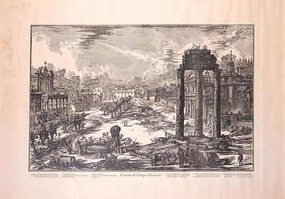 GIOVANNI BATTISTA PIRANESI (Mozano di Mestre, 1720 - Roma, 1778) - Veduta di Campo Vaccino. Presenta 