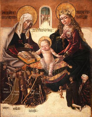 MAESTRO DE ROBLEDO DE CHAVELA h. 1490 - Las Tres Generaciones con los tres Reyes Magos y el 