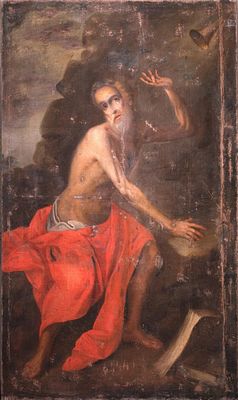 ESCUELA ESPA&Ntilde;OLA S. XVII - San Jer&oacute;nimo penitente. Medidas: 191 x 112 cm Tipo de objeto: 