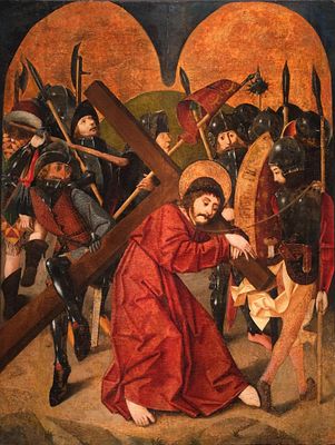JUAN S&Aacute;NCHEZ DE SAN ROM&Aacute;N (activo en Sevilla h.1475 - 1505) - Jes&uacute;s camino al Calvario. &laquo;Este 