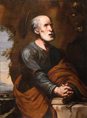 ESCUELA ESPA&Ntilde;OLA S. XVII - San Pedro. Medidas: 128 x 95,2 cm Tipo de objeto: Pintura antigua y 