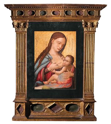 FERNANDO LLANOS (La Rioja 1470 - Murcia (?) 1525) - Virgen Mar&iacute;a con el Ni&ntilde;o Jes&uacute;s