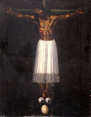 ESCUELA ESPA&Ntilde;OLA S. XVII - Santo Cristo de Burgos. Medidas: 159,5 x 124,5 cm Tipo de objeto: 