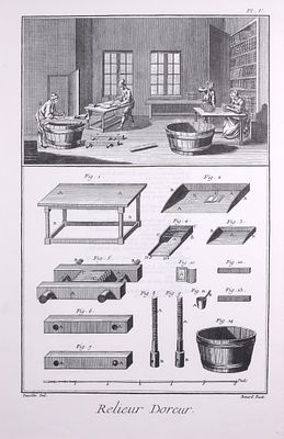 ESCUELA FRANCESA S. XX - Relieurs. Reproducciones de grabados del S. XVIII que provienen de la 