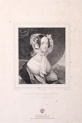 ESCUELA ALEMANA, S. XIX - Maria Anna Carolina (Emperatriz de Austria, Reina de Hungr&iacute;a). Lito 