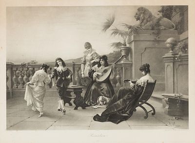 ESCUELA FRANCESA, S. XIX - R&eacute;cr&eacute;ation. Pintado por Luigi Crosio y publicado en 1898. 