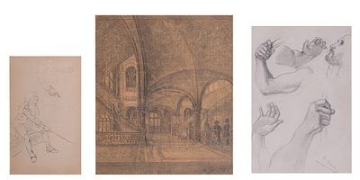 JOS&Eacute; JIM&Eacute;NEZ ARANDA (Sevilla, 1837 - 1903) - Personaje dieciochesco, estudio arquitect&oacute;nico 