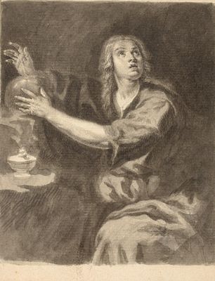 ESCUELA ESPA&Ntilde;OLA S. XVIII - "Mar&iacute;a Magdalena". Medidas: 15 x 11 cm. Tipo de 