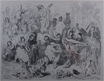 GUSTAVE DOR&Eacute; (Estrasburgo, 1831 - Par&iacute;s, 1882) - Fiestas de Alcoy. Medidas: 17 x 20 cm. Tipo de 