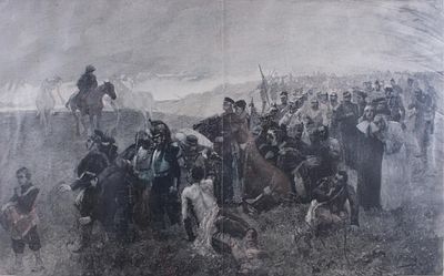 ESCUELA EUROPEA, S. XIX - Escena de batalla. Medidas: 52,5 x 37 cm. Tipo de objeto: Obra 