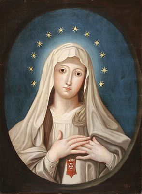 ESCUELA ESPA&Ntilde;OLA S. XVIII - Nuestra Se&ntilde;ora de la Merced. Medidas: 80 x 62 cm Tipo de 