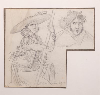 ESCUELA ESPA&Ntilde;OLA, Fns. S. XIX - Ppio. S. XX - Picador de vara larga y capeador. Medidas: 16 x 18 