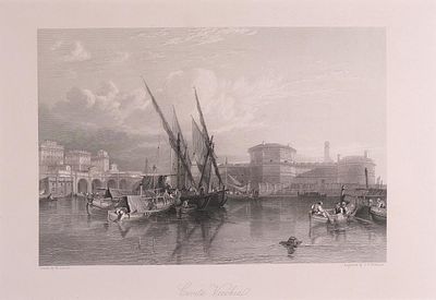 ESCUELA INGLESA, S. XIX - Civita Vecchia. A&ntilde;o 1847. Pintado por William Leighton Leitch (Glasgow 