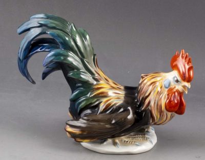 פיגורת פורצלן, Rosenthal. פיגורת פורצלן תוצרת רוזנטל, בדמות תרנגול. בעיצוב Julius Feldtmann. 