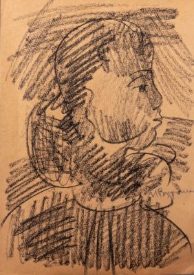 איגור וורושילוב (1939-1989), דיוקן, [1964]. פסטל שמן על נייר. 28.5X40.5 ס"מ, חתום. מקור: אוסף 