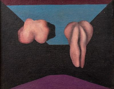 ז'אק מורי קתמור (1938-2001), ללא כותרת, 1973, שמן על בד צרפתי. 25X20 ס"מ, חתום ומתוארך בגב.