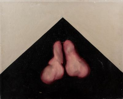 ז'אק מורי קתמור (1938-2001), ללא כותרת, 1973, שמן על בד. 41X33 ס"מ, חתום ומתוארך בגב.
