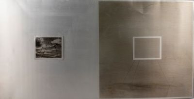 ז'אק מורי קתמור (1938-2001), ללא כותרת, טכניקה מעורבת על פח. 69X35 ס"מ, חתום. ראו פרט מן העבודה 