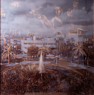 רוני סתר (נ.1946) "כיכר דיזנגוף". רוני סתר (נ.1946), "כיכר דיזנגוף" (עפ"י צילום של רודי 