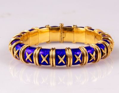 צמיד זהב ואמייל, Tiffany. צמיד זהב 18K ואמייל Tiffany & Co, בעיצוב Jean Schlumberger. מעוטר 