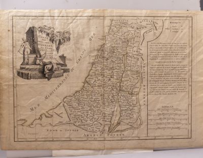 לוט גדול של 57 מפות של ארץ ישראל וסביבותיה, הדפסים (רובם תחריטים) מתוך אטלסים וספרי מסע ומחקר 