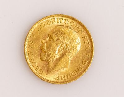 מטבע סוברין אנגלי, זהב 22K, שנת 1913. משקל: 7.99 גרם.