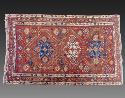 שטיח שיראז. שטיח פרסי שיראז, 209X133 ס"מ. שחיקה קלה.