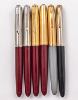 עטי פרקר 51 נובעים, לחלקים/תיקון. לוט 6 עטים נובעים, Parker 51, לחלקים או תיקון, צבע 